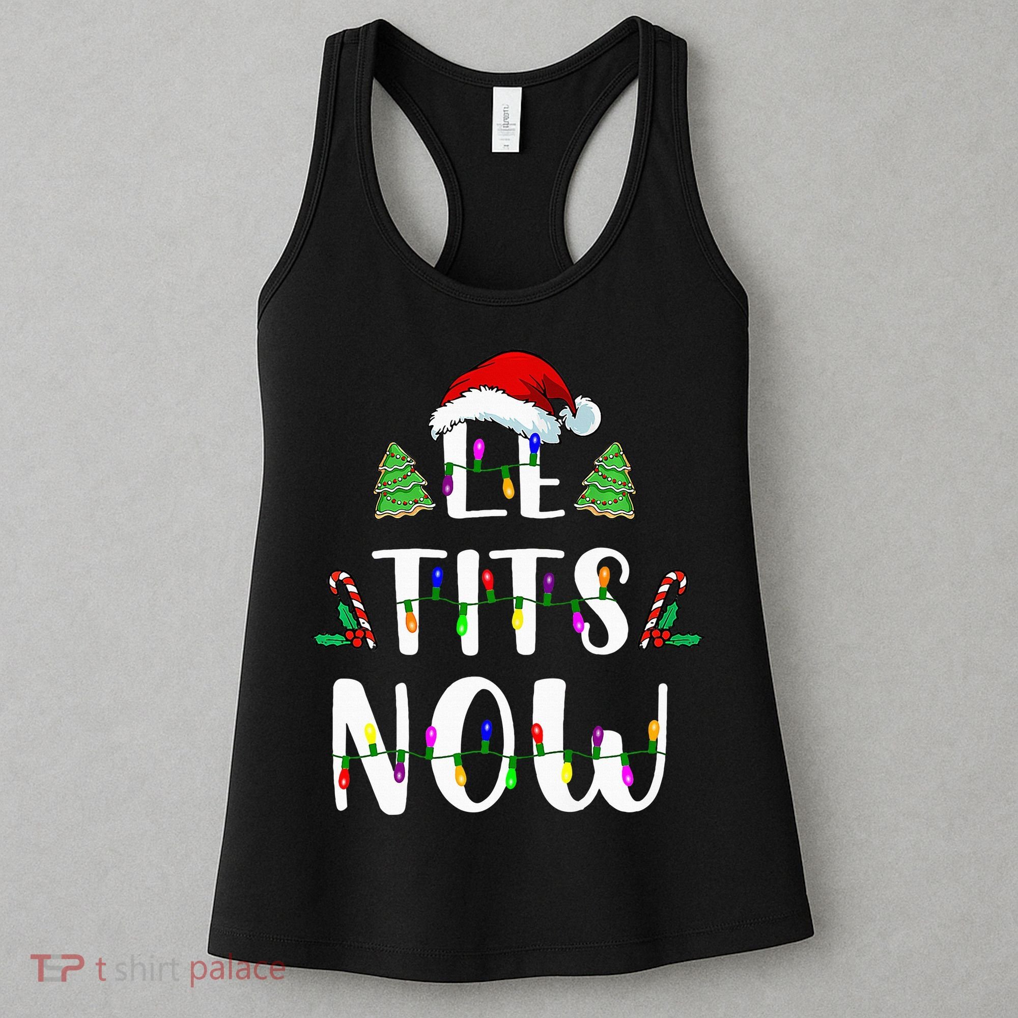 Le Tits Now Christmas Let It Snow Ugly Sweater Funny Party Women's Tank Top