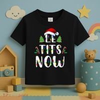 Le Tits Now Christmas Let It Snow Ugly Sweater Funny Party Toddler T-Shirt thumb 3