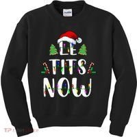 Le Tits Now Christmas Let It Snow Ugly Sweater Funny Party Kids Sweatshirt thumb 0