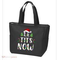 Le Tits Now Christmas Let It Snow Ugly Sweater Funny Party Tote Bag thumb 3