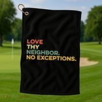 Love Thy Neighbors No Exceptions Jesus Bible Verse God Golf Towel thumb 1