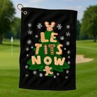 Le Tits Now Gift Let It Snow Gift Irony Christmas Gift Golf Towel thumb 1