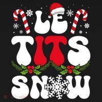 Le Tits Now Funny Christmas Let It Snow Xmas Hat Snowflake Cute Gift Bucket Hat thumb 4
