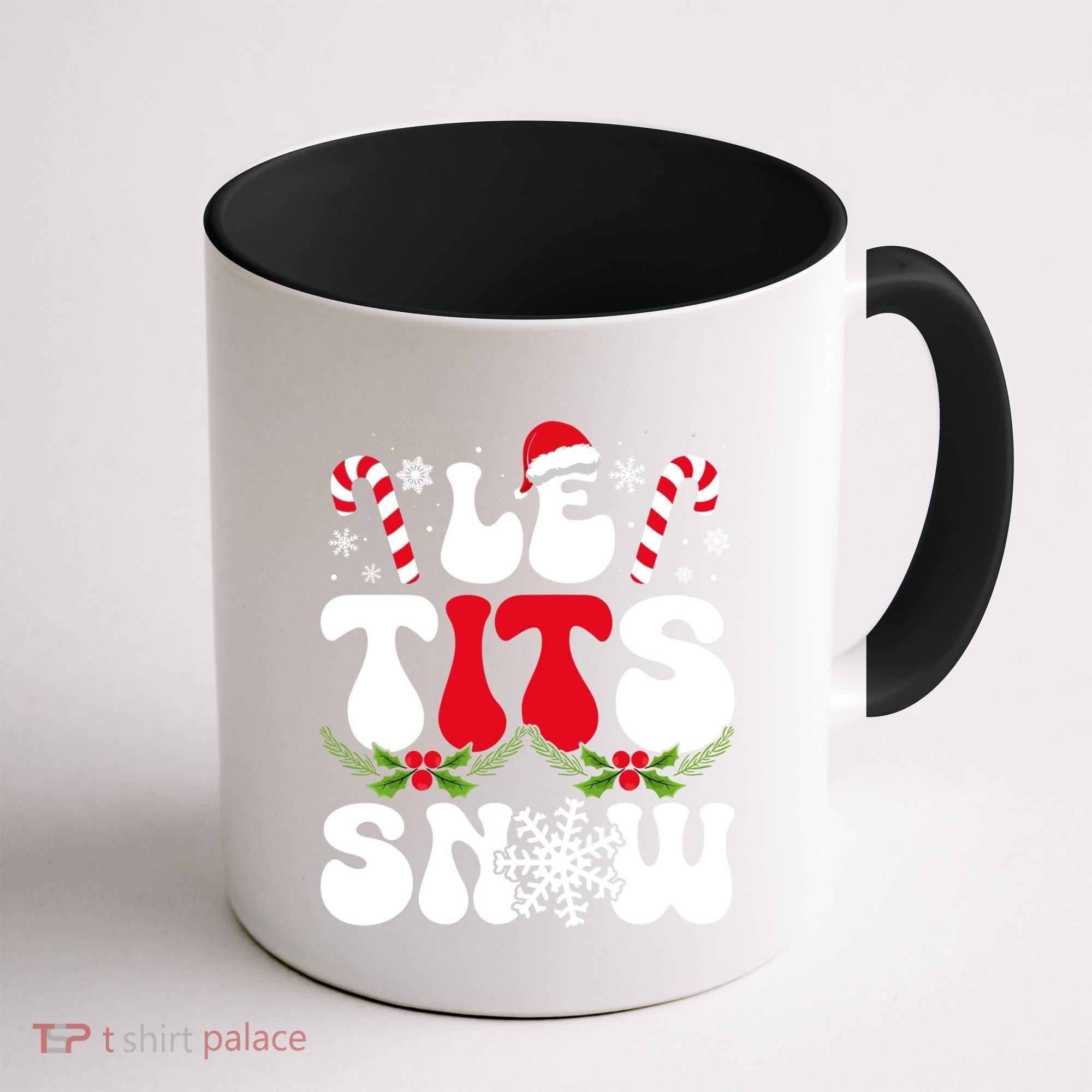Le Tits Now Funny Christmas Let It Snow Xmas Hat Snowflake Cute Gift Coffee Mug
