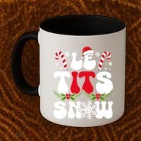 Le Tits Now Funny Christmas Let It Snow Xmas Hat Snowflake Cute Gift Coffee Mug thumb 2