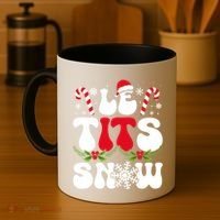 Le Tits Now Funny Christmas Let It Snow Xmas Hat Snowflake Cute Gift Coffee Mug thumb 4