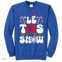Le Tits Now Funny Christmas Let It Snow Xmas Hat Snowflake Cute Gift Sweatshirt thumb 0