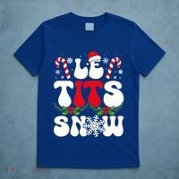 Le Tits Now Funny Christmas Let It Snow Xmas Hat Snowflake Cute Gift T-Shirt thumb 5