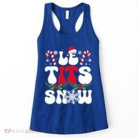 Le Tits Now Funny Christmas Let It Snow Xmas Hat Snowflake Cute Gift Women's Tank Top thumb 0