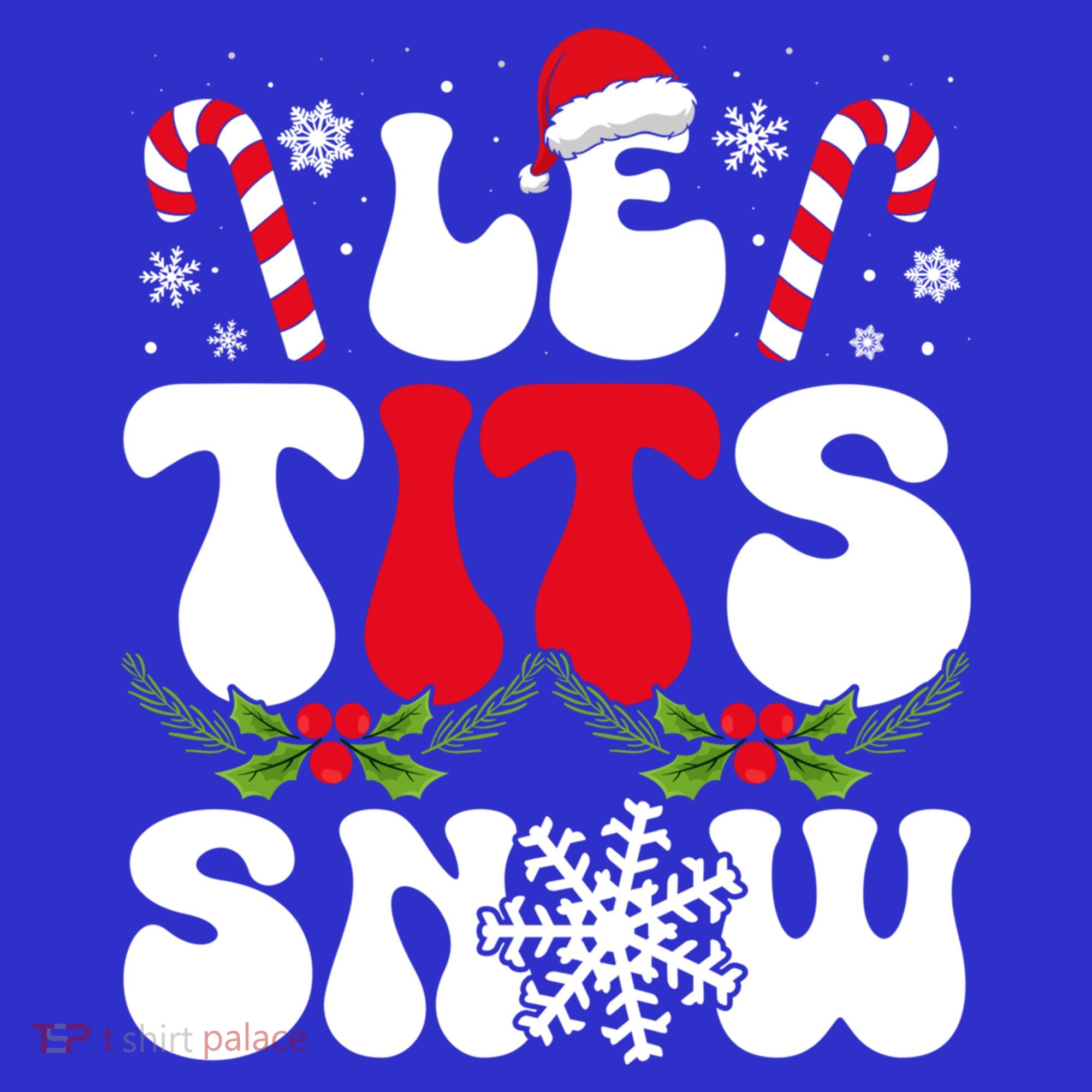 Le Tits Now Funny Christmas Let It Snow Xmas Hat Snowflake Cute Gift Women's Tank Top