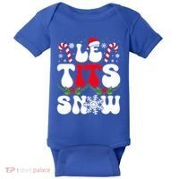 Le Tits Now Funny Christmas Let It Snow Xmas Hat Snowflake Cute Gift Baby Bodysuit thumb 0