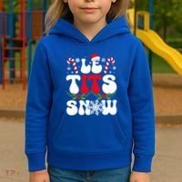 Le Tits Now Funny Christmas Let It Snow Xmas Hat Snowflake Cute Gift Kids Hoodie thumb 3