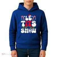 Le Tits Now Funny Christmas Let It Snow Xmas Hat Snowflake Cute Gift Kids Hoodie thumb 4