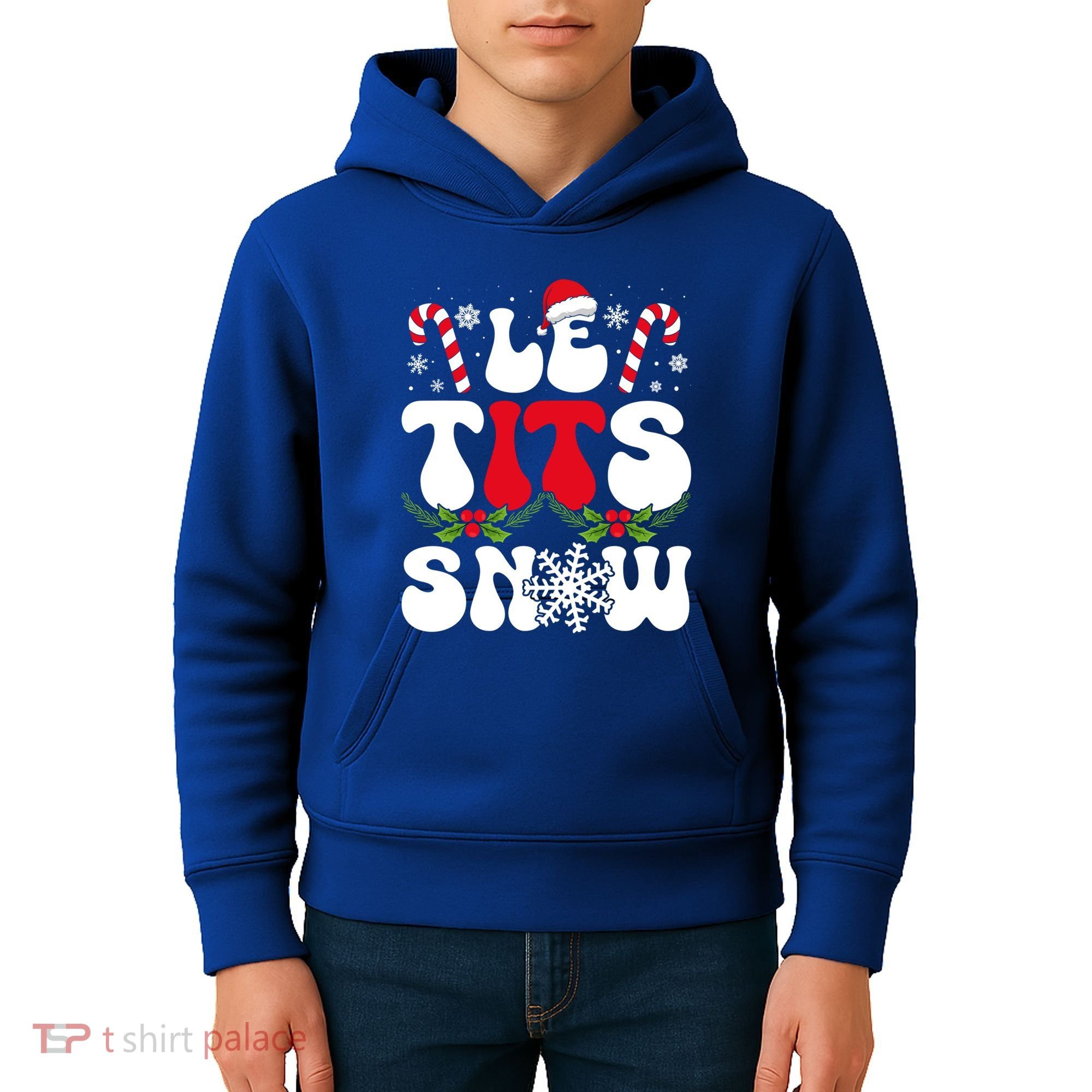Le Tits Now Funny Christmas Let It Snow Xmas Hat Snowflake Cute Gift Kids Hoodie