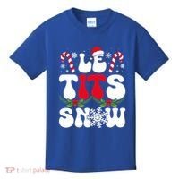Le Tits Now Funny Christmas Let It Snow Xmas Hat Snowflake Cute Gift Kids T-Shirt thumb 0