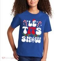 Le Tits Now Funny Christmas Let It Snow Xmas Hat Snowflake Cute Gift Kids T-Shirt thumb 2