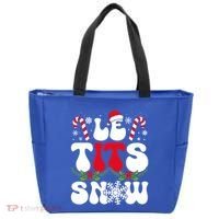 Le Tits Now Funny Christmas Let It Snow Xmas Hat Snowflake Cute Gift Tote Bag thumb 0