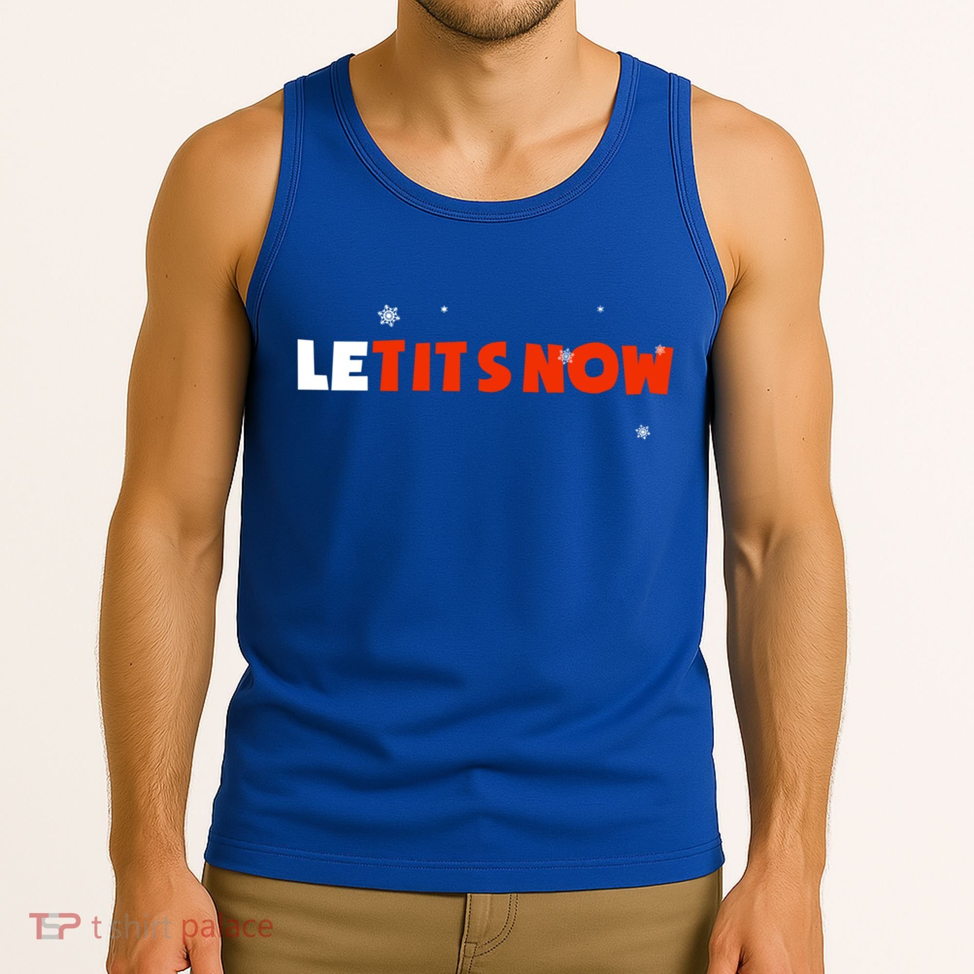 Le Tits Now Christmas Let It Snow Party Notty Santa Great Gift Tank Top