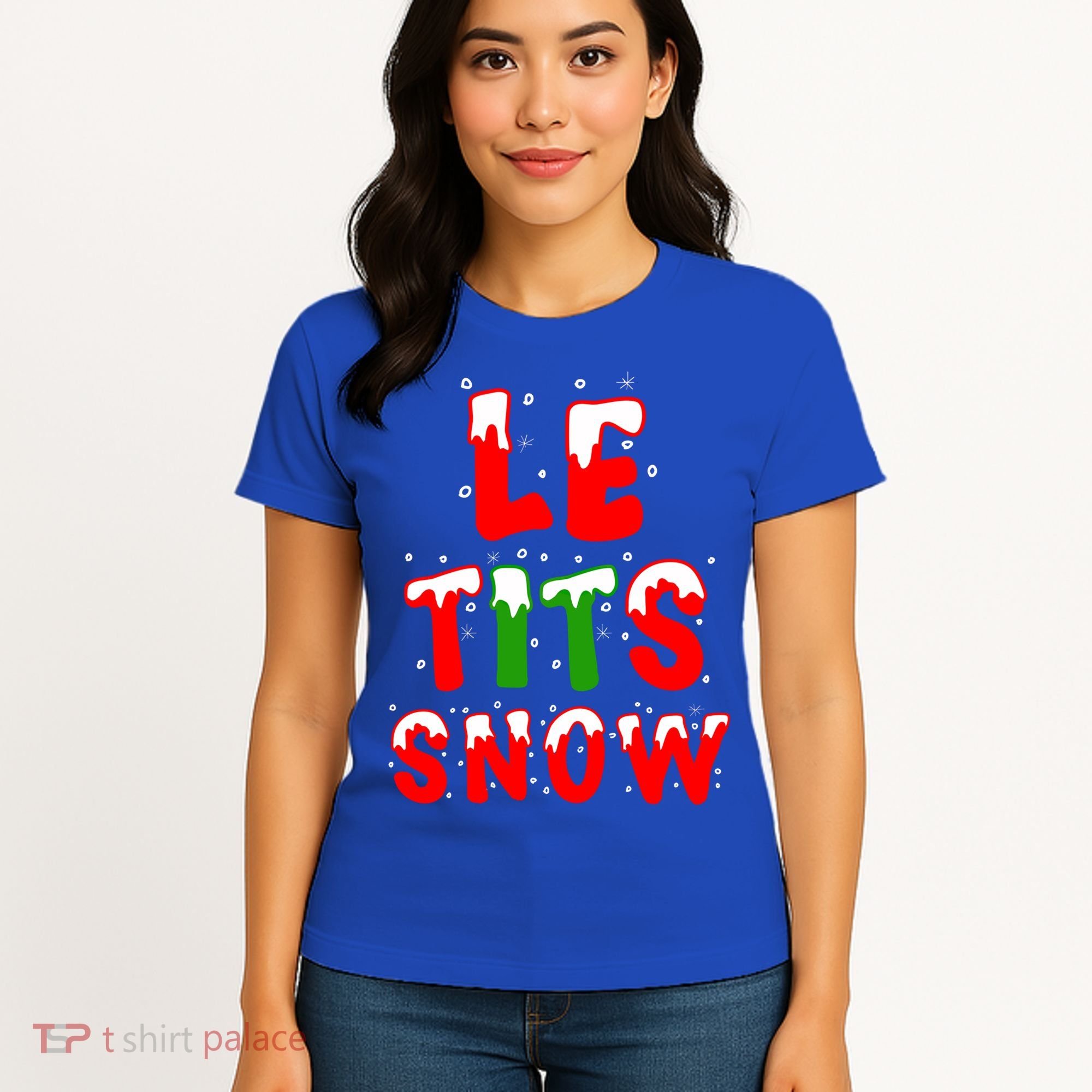 Le Tits Now Let It Snow Funny Christmas Gift Women's T-Shirt