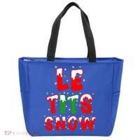 Le Tits Now Let It Snow Funny Christmas Gift Tote Bag thumb 0