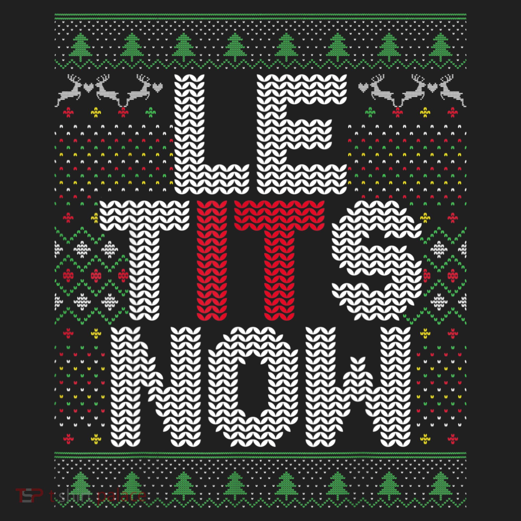 Le Tits Now Christmas Let It Snow Ugly Sweater Funny Party Beanie