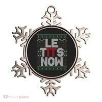 Le Tits Now Christmas Let It Snow Ugly Sweater Funny Party Ornament thumb 0