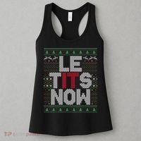 Le Tits Now Christmas Let It Snow Ugly Sweater Funny Party Women's Tank Top thumb 3