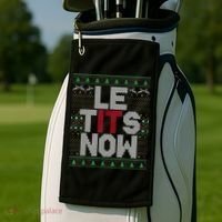 Le Tits Now Christmas Let It Snow Ugly Sweater Funny Party Golf Towel thumb 2
