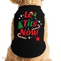Le Tits Now Funny Christmas Snow Gift Doggie Tank thumb 0