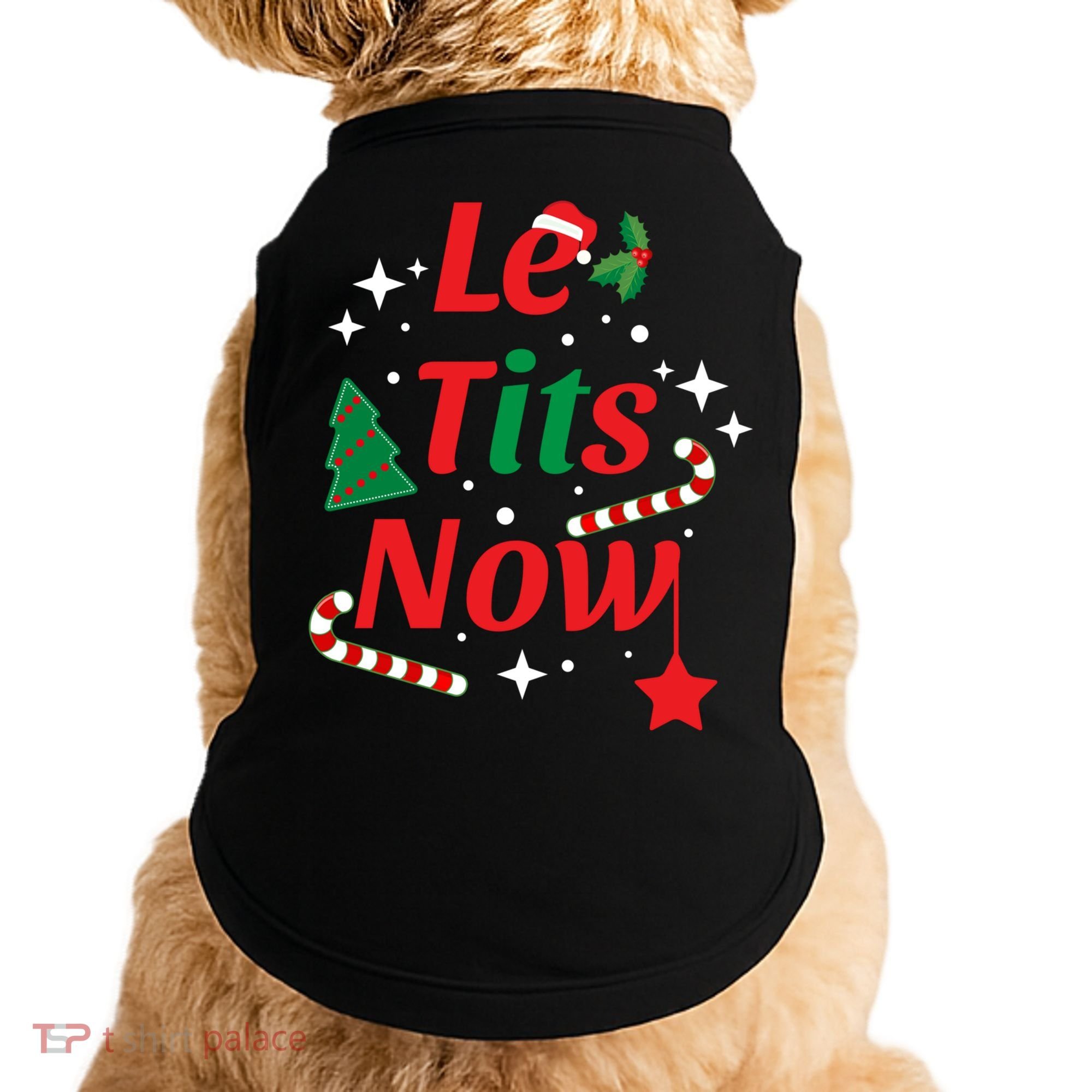 Le Tits Now Funny Christmas Snow Gift Doggie Tank