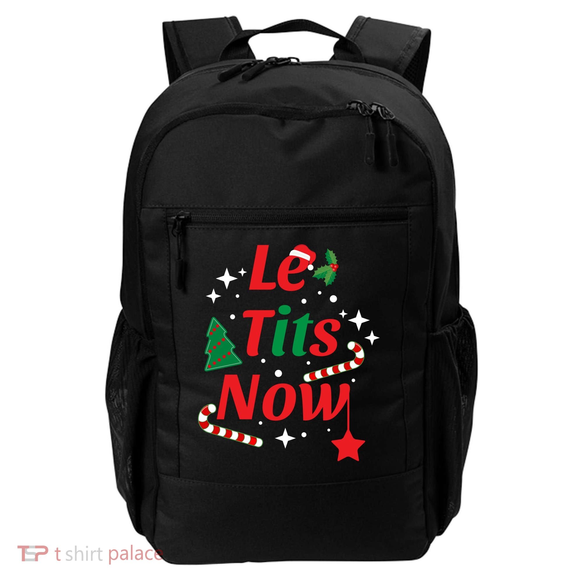 Le Tits Now Funny Christmas Snow Gift Backpack