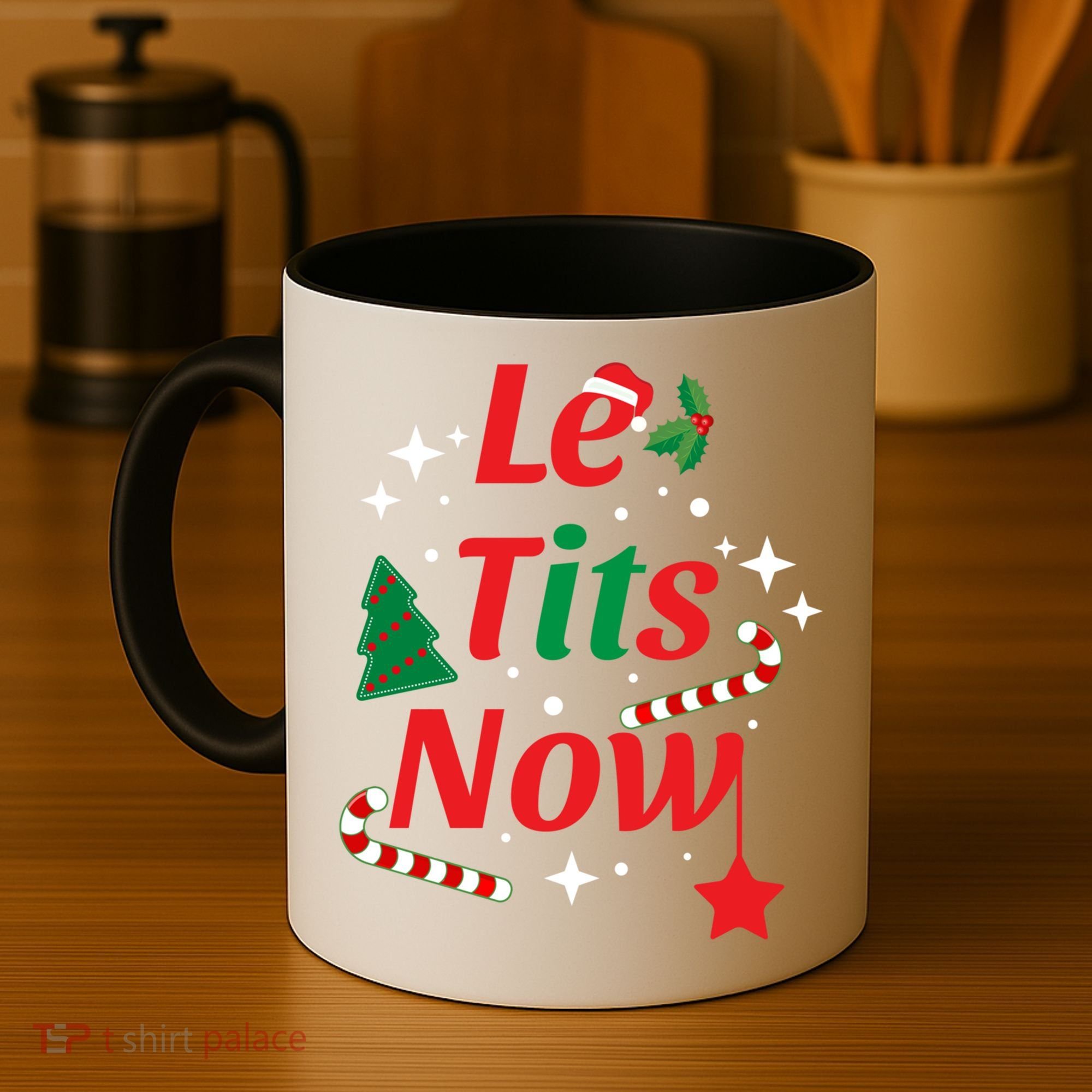 Le Tits Now Funny Christmas Snow Gift Coffee Mug