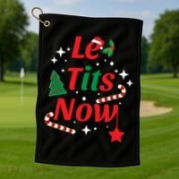 Le Tits Now Funny Christmas Snow Gift Golf Towel thumb 1