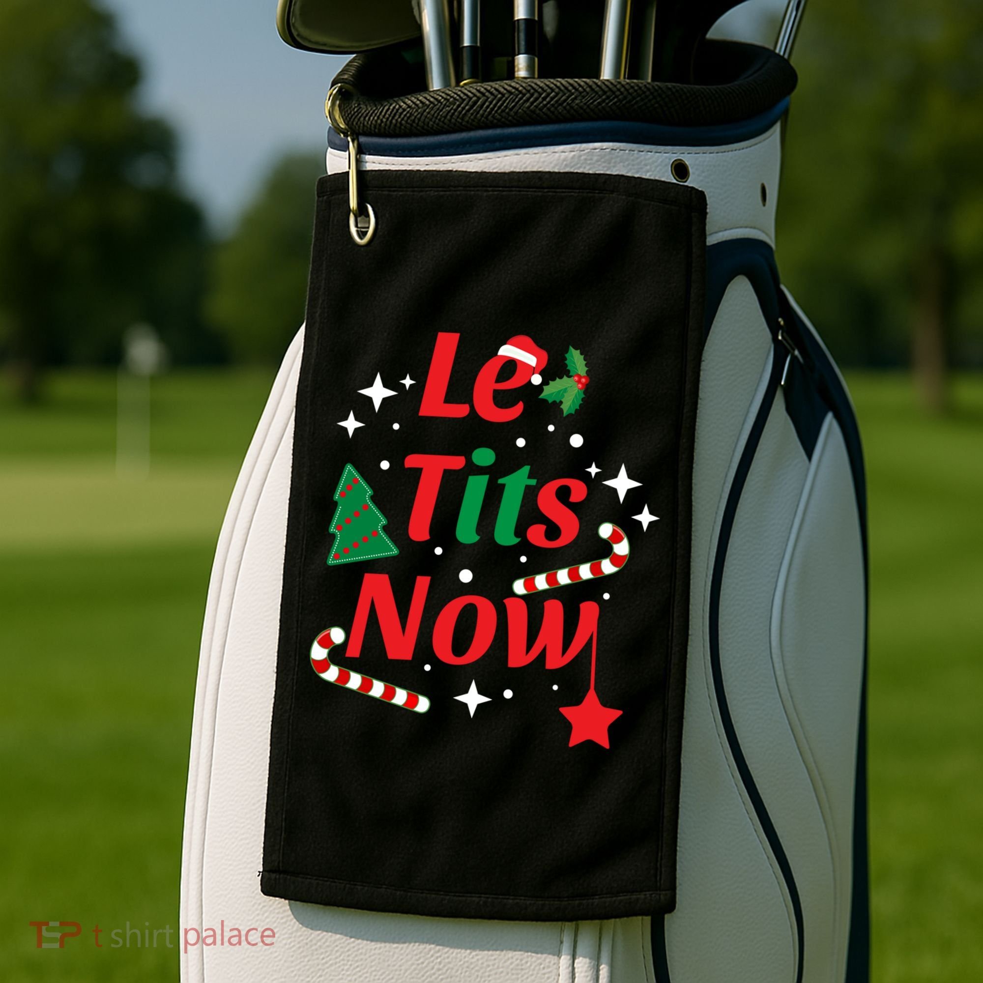 Le Tits Now Funny Christmas Snow Gift Golf Towel