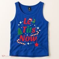 Le Tits Now Funny Christmas Snow Gift Tank Top thumb 2