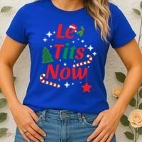 Le Tits Now Funny Christmas Snow Gift Women's T-Shirt thumb 2