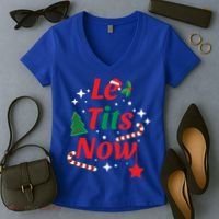 Le Tits Now Funny Christmas Snow Gift Women's V-Neck T-Shirt thumb 2