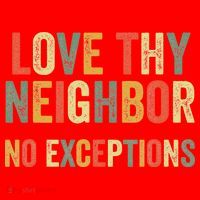 Love Thy Neighbors No Exceptions Jesus Bible Verse Santa Hat thumb 1