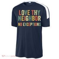 Love Thy Neighbors No Exceptions Jesus Bible Verse Sport-Tek Competitor United Soccer Jersey thumb 2