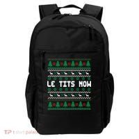 Le Tits Now Ugly Christmas Sweater Let It Snow Gift Backpack thumb 0