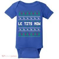 Le Tits Now Ugly Christmas Sweater Let It Snow Gift Baby Bodysuit thumb 0