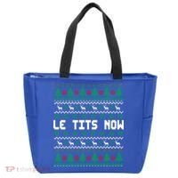 Le Tits Now Ugly Christmas Sweater Let It Snow Gift Tote Bag thumb 0