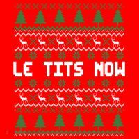 Le Tits Now Ugly Christmas Sweater Let It Snow Gift Santa Hat thumb 1