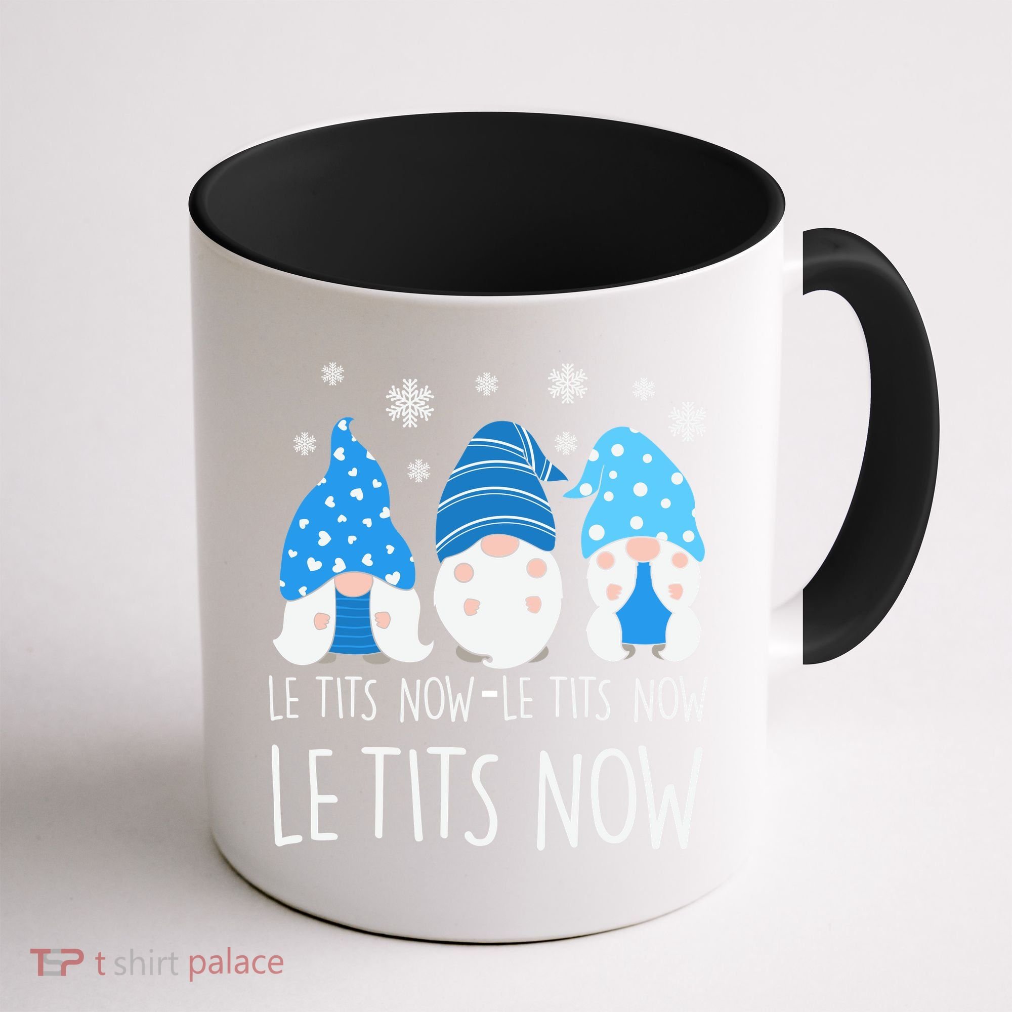 Le Tits Now Christmas Let It Snow Ugly Sweater Funny Party Coffee Mug