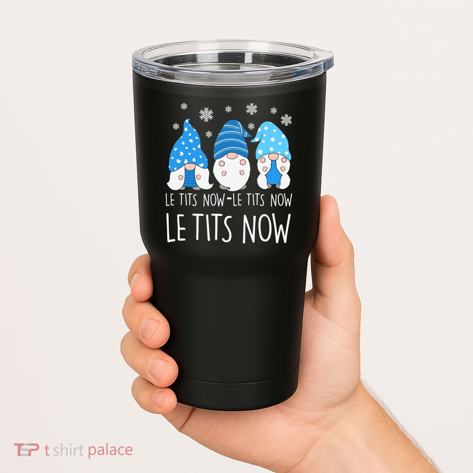 Le Tits Now Christmas Let It Snow Ugly Sweater Funny Party Tumbler