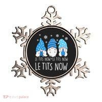 Le Tits Now Christmas Let It Snow Ugly Sweater Funny Party Ornament thumb 0
