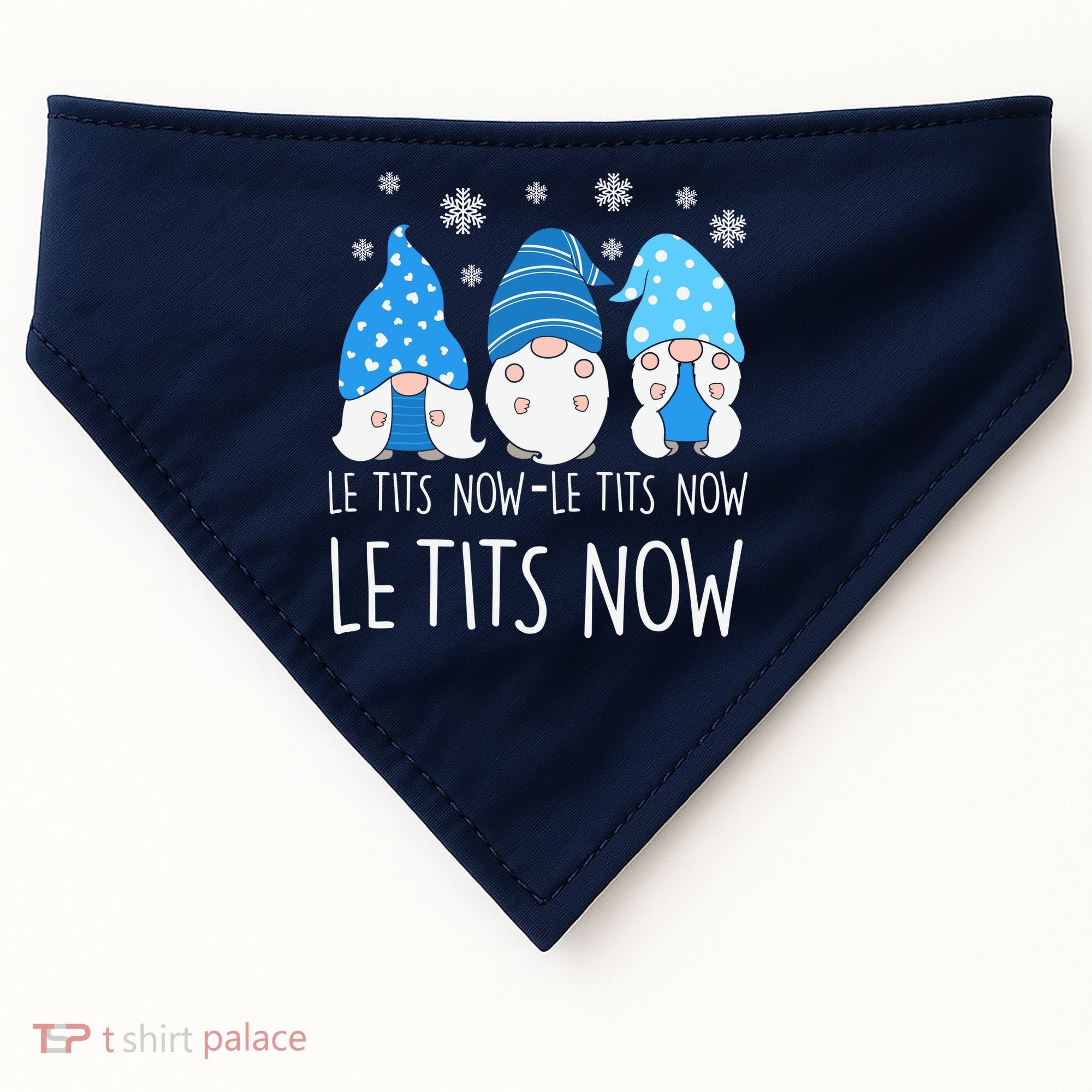Le Tits Now Christmas Let It Snow Ugly Sweater Funny Party USA-Made Doggie Bandana