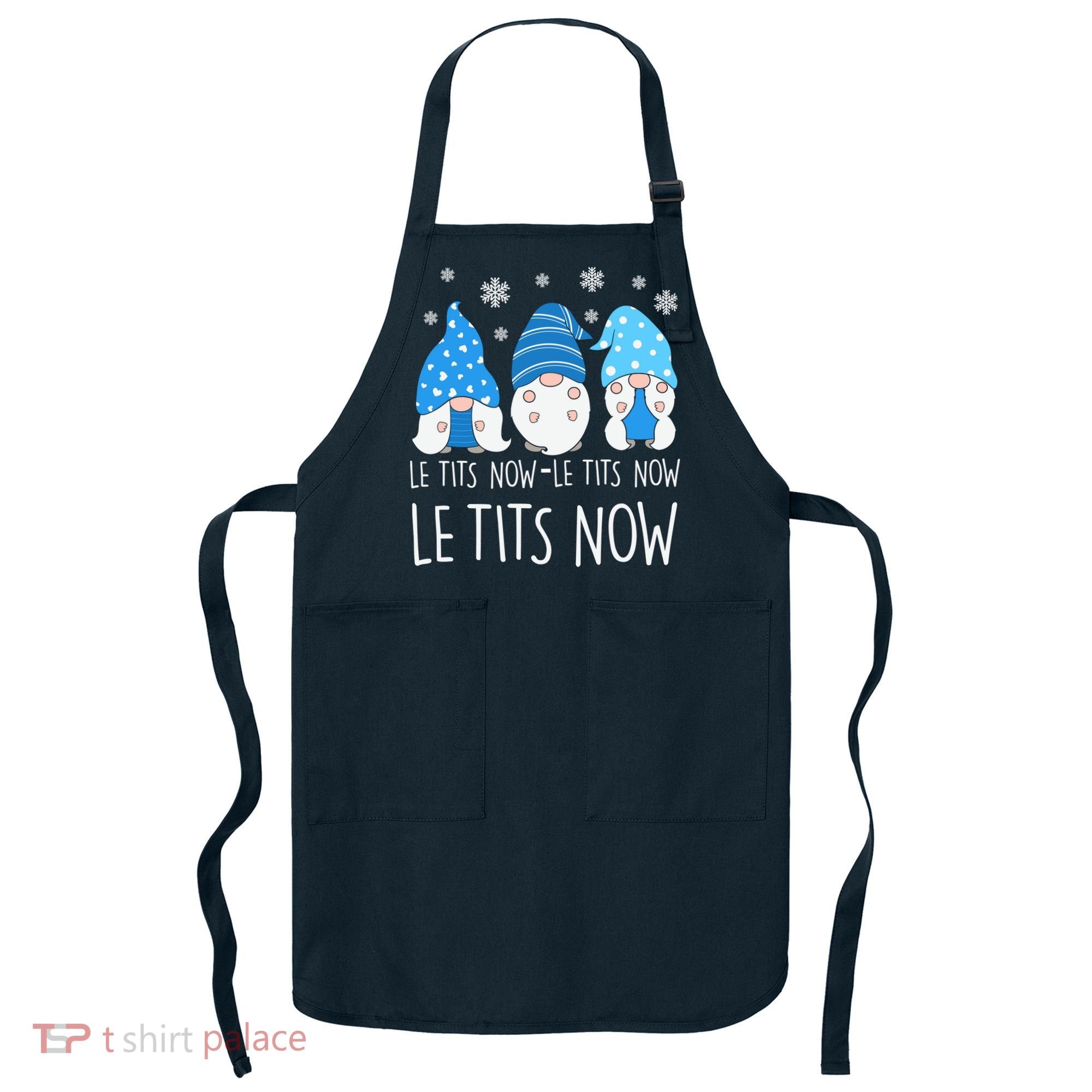 Le Tits Now Christmas Let It Snow Ugly Sweater Funny Party Apron