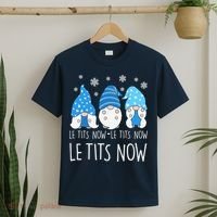 Le Tits Now Christmas Let It Snow Ugly Sweater Funny Party T-Shirt thumb 2