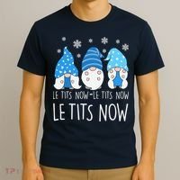 Le Tits Now Christmas Let It Snow Ugly Sweater Funny Party T-Shirt thumb 3